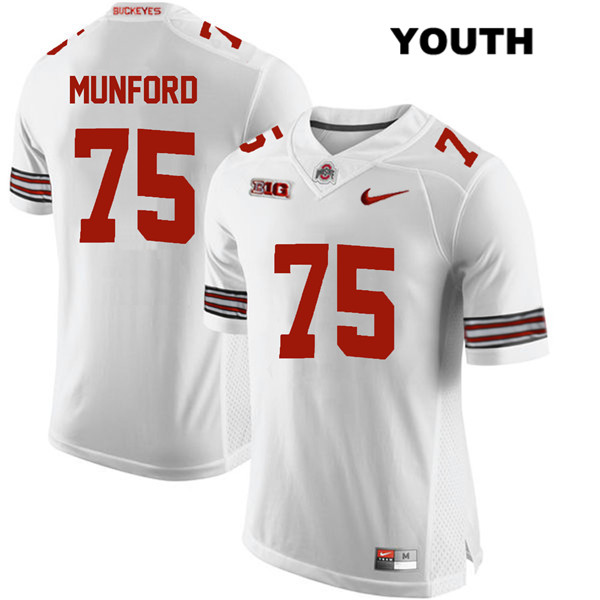 Ohio State Buckeyes Youth Thayer Munford #75 White Authentic Nike College NCAA Stitched Football Jersey RF19T81HT